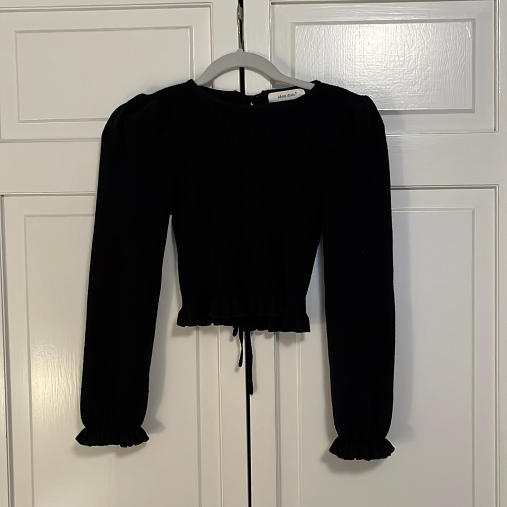 Cropped black sweater